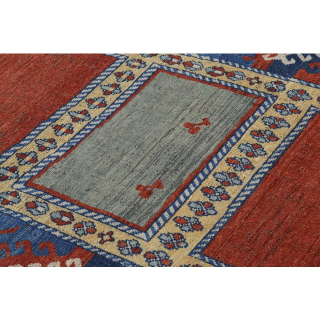 Tribal Rug & Kilim’s Caucasian Kazak Style Rug Rug With Colorful Geometric Patterns For Sale - Image 3 of 7