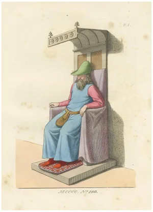 Medieval Elder in Throne, 1845, Paper