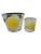 Super 1960s-70s Colony Glass yellow flower motif ice bucket with six matching glasses set, all in excellent condition....