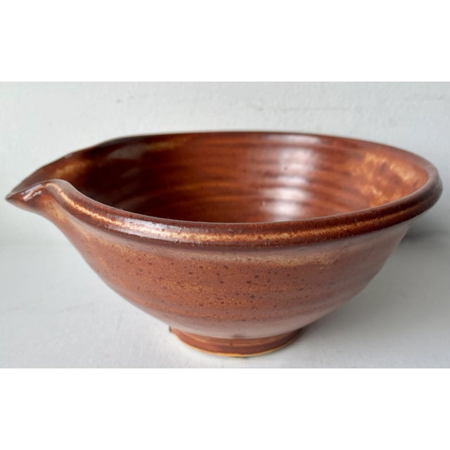 Ceramic Vintage Art Pottery Batter Spouted Bowl-Signed For Sale - Image 7 of 7