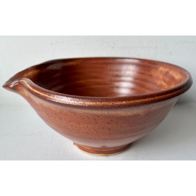 Ceramic Vintage Studio Art Pottery Batter Bowl-Signed For Sale - Image 7 of 7