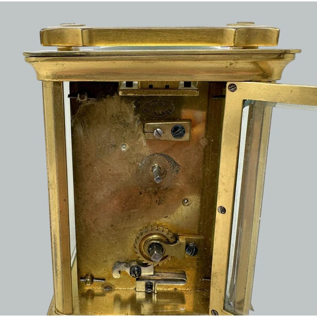 Antique French Ormolu Gilt Bronze Brass Miniature Mantle Clock Jackson Paris 19c For Sale - Image 11 of 12