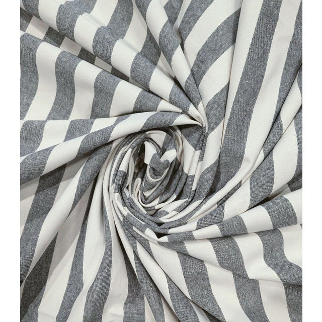 Ralph Lauren Vintage Ralph Lauren Navy & Natural Ticking Stripe Fabric – 7 Yards For Sale - Image 4 of 5