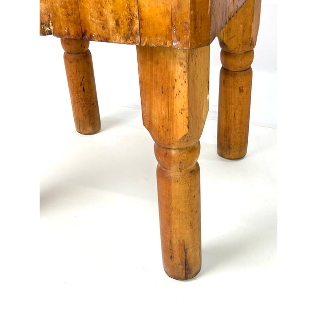Vintage Solid Maple Butcher Block Table by Quality Maple Block Co. For Sale - Image 6 of 11