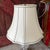 Cream Vintage Glass & Brass Table Lamp With Etched Floral Design & Fabric Shade For Sale - Image 8 of 16