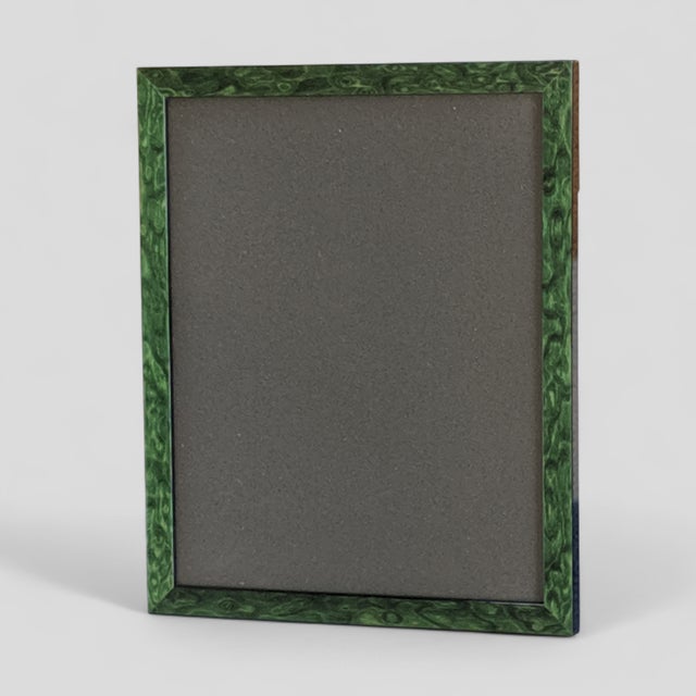 Vintage Faux Malachite Green Lacquer Picture Frame For Sale - Image 9 of 9
