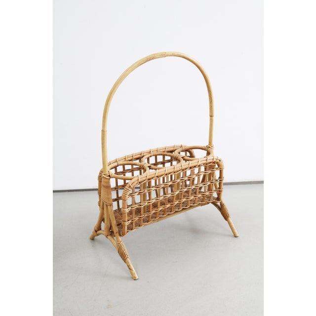 Mid-Century Modern Rattan and Bamboo Bottle Holder, 1960s For Sale - Image 6 of 6