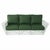 Art Deco 1990s Presidents Nantucket Stick White Reed Rattan Livingroom Set W/ Green Cushions For Sale - Image 3 of 9