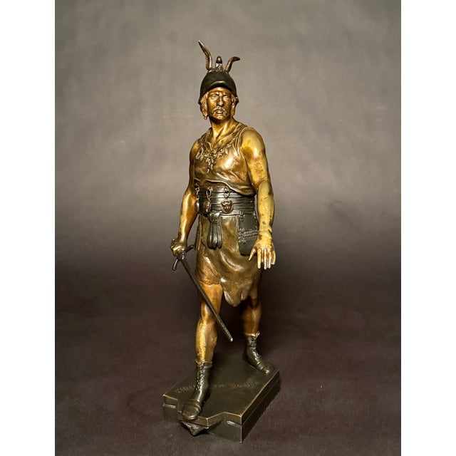 French Late 19th Century Émile Picault French Bronze Warrior Sculpture “Vincere Aut Mori” For Sale - Image 3 of 13