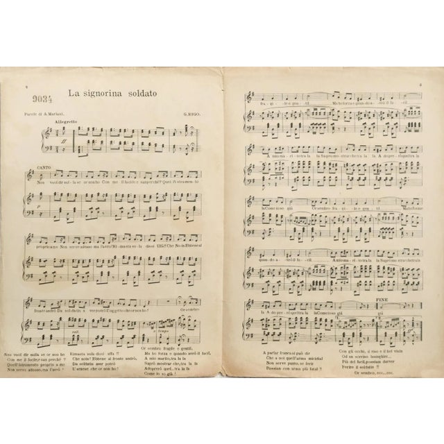 Italian 1930s Italian Music Sheet Signorina Soldato For Sale - Image 3 of 6
