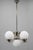 Art Deco Chrome Chandelier with White Globe Shades, 1930s For Sale - Image 3 of 13