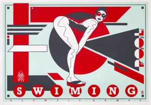 Bruno Bressolin, Swimming Pool: Olympique Dame Stepanova, 1986, Silk-Screen
