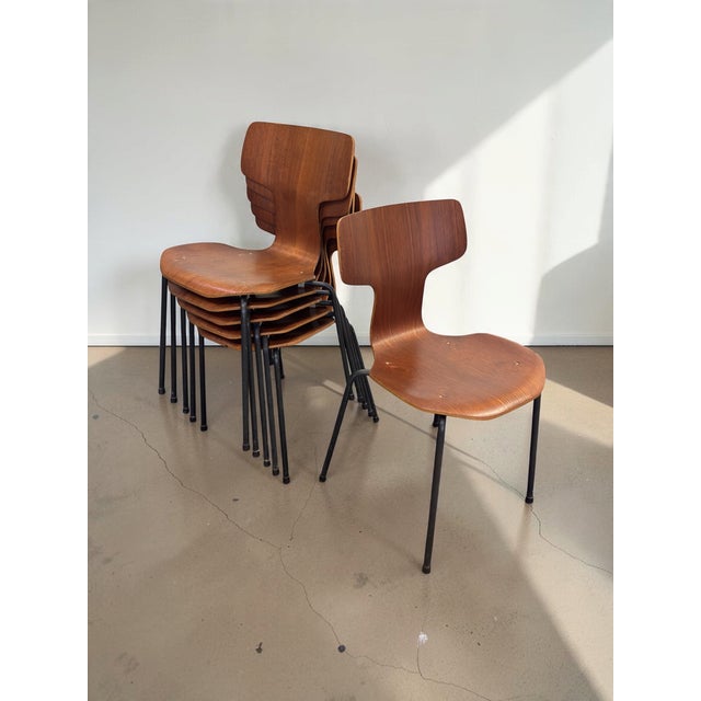 Vintage Model 3103 Dining Chairs by Arne Jacobsen for Fritz Hansen, 1960s, Set of 6 For Sale - Image 13 of 18