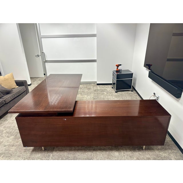 Mid 20th Century George Nelson–Attributed Mid-Century Modern Executive Desk For Sale In Los Angeles - Image 6 of 8
