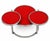 1970s Red Coffee Table with Glass Tops and Chromed Steel Frame, 1970s For Sale - Image 5 of 11