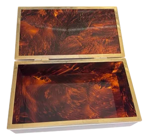 Faux Tortoise Decorative Box in the style of Hermes, 1970s