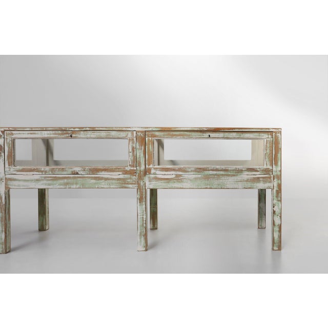 Brown Large Antique Rustic Oak Display Case, 1890s For Sale - Image 8 of 18
