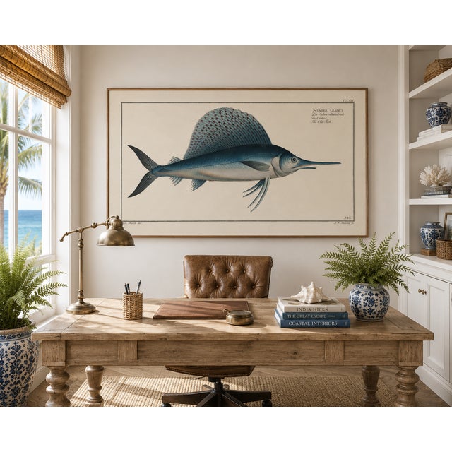 Atlantic Sailfish, Vintage Fish Art Print Reproduction, 24" X 16" For Sale - Image 10 of 11