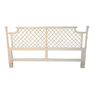 Vintage Ficks Reed Rattan and Wicker King Size Pagoda Headboard For Sale
