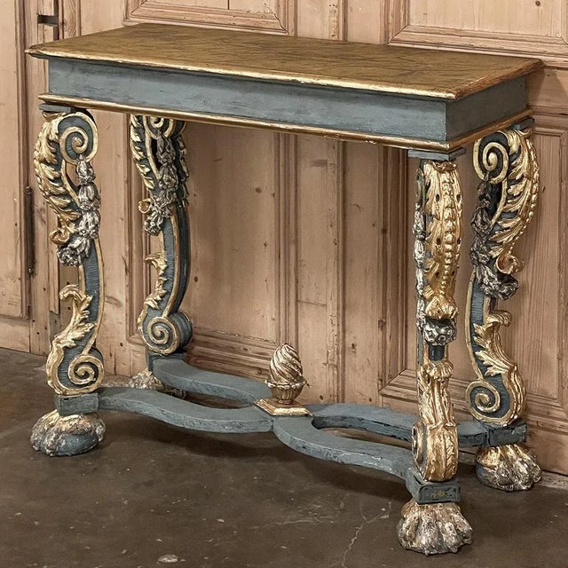 Baroque Early 19th Century Italian Baroque Faux-Sienna Marble Console For Sale - Image 3 of 18