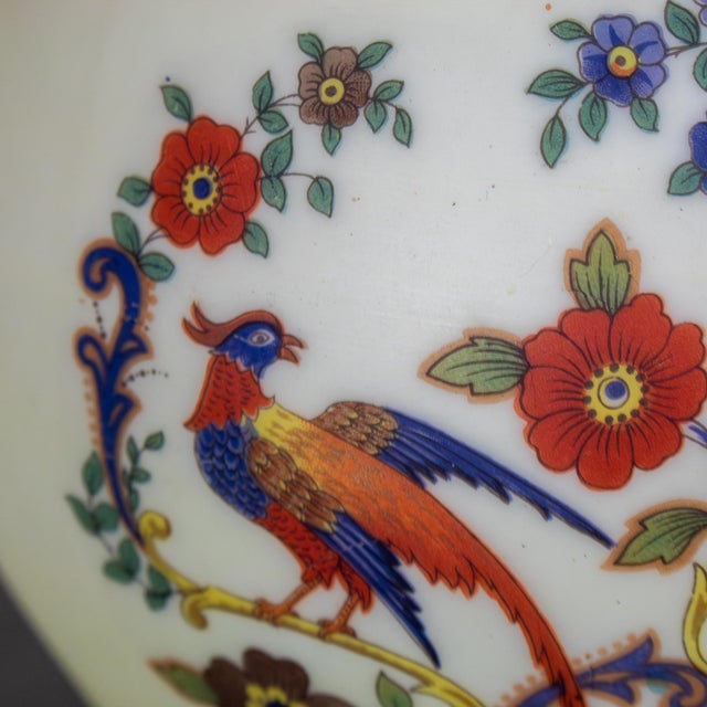 Art Deco Early 20th Century Chinoiserie to Art Deco to Art Nouveau Pendant Lights Hand Painted Avian a Pair For Sale - Image 3 of 18
