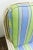 Late 20th Century Boho Coastal Bamboo Arm Chair With Green Striped Cushions For Sale - Image 5 of 6