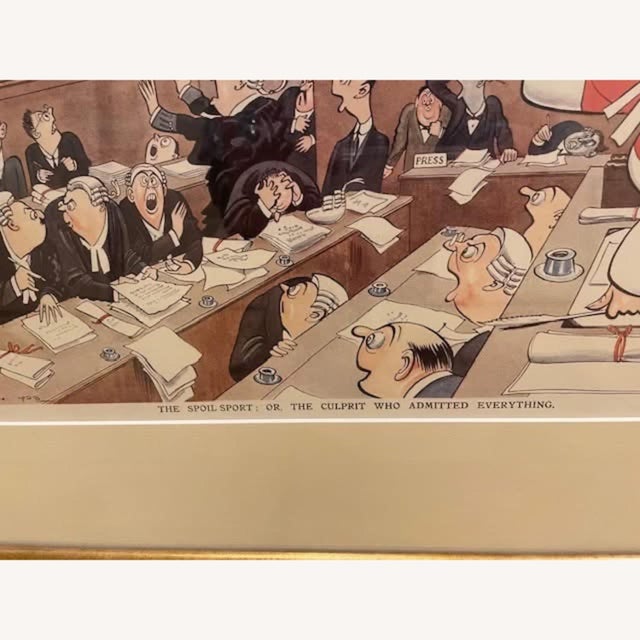 English 1990s Punch Memorabilia: H. M. Bateman Framed Law Art For Sale - Image 3 of 5