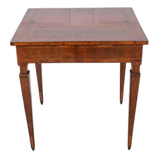 Italian Late 18th Century Tuscan Walnut Inlaid Table For Sale
