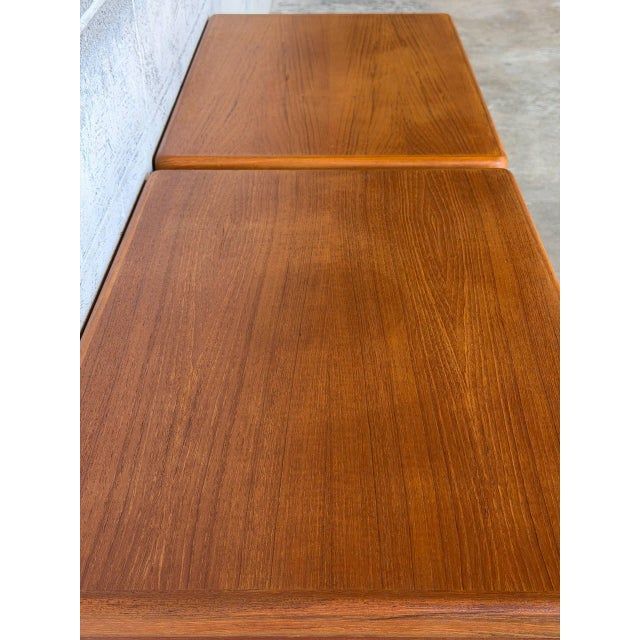 Brown VSM Rectangular Side Tables Set of 2 Solid Teak Danish Mid-Century Modern 1960s For Sale - Image 8 of 12
