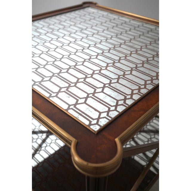 2000 - 2009 Theodore Alexander Directoire 2 Tier Mirror Top Table For Sale - Image 5 of 13
