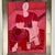 Mid 20th Century Stunning Red Hues Original Vintage Modern Oil/Board Cubist Painting of Woman With Guitar, Signed For Sale - Image 5 of 10