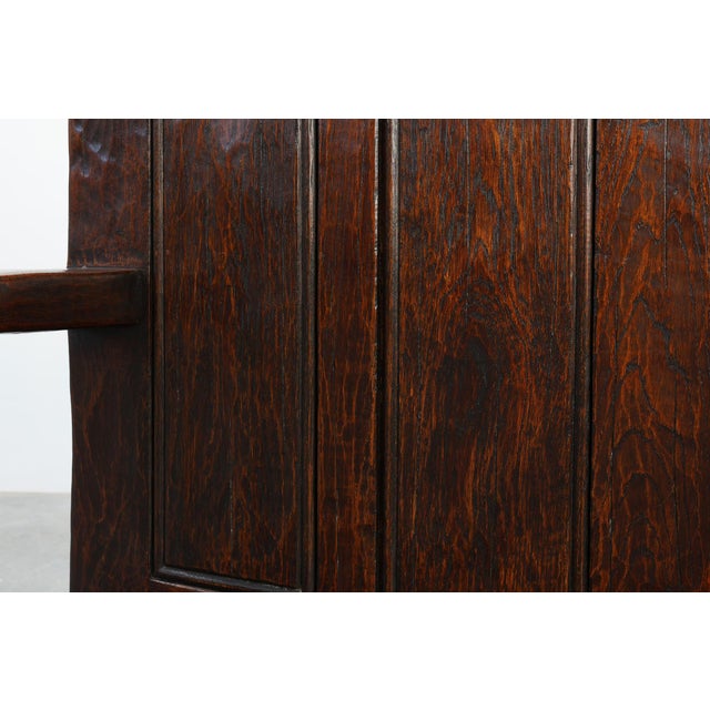 19th Century Rustic Oak Carved Bench with Storage Compartment, France For Sale - Image 15 of 16
