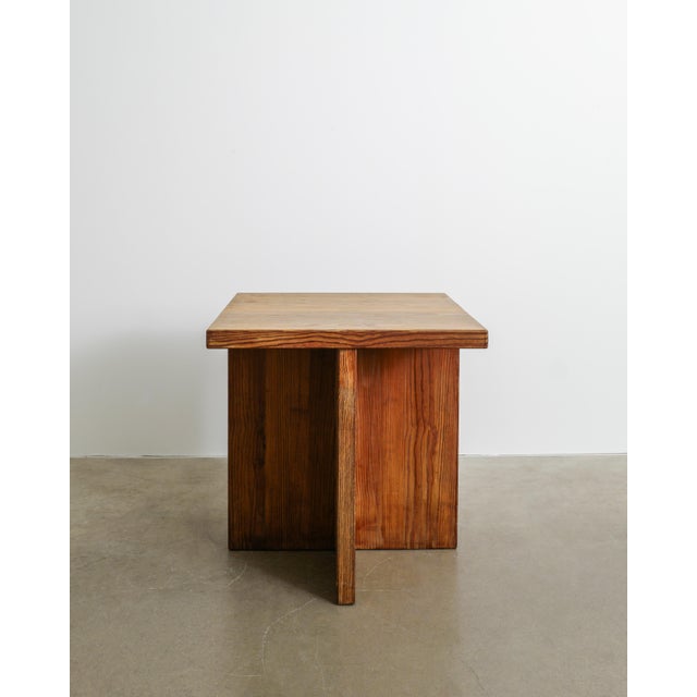 A very rare and early swedish mid century modern squared wooden table model "lovö" in stained pine designed by axel einar...
