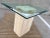 Mid 20th Century Artedi Brass-X Pedestal Glass End Table in Polished Travertine Italy For Sale - Image 5 of 13