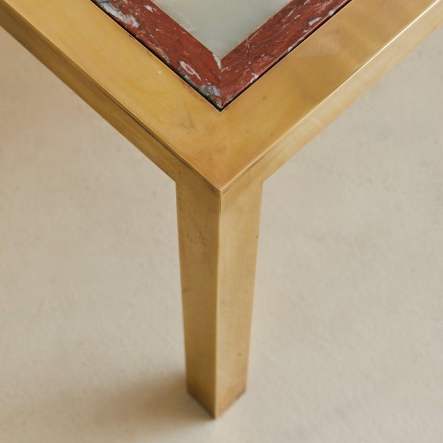 Metal Square Onyx + Brass Coffee Table, 1970s For Sale - Image 7 of 8