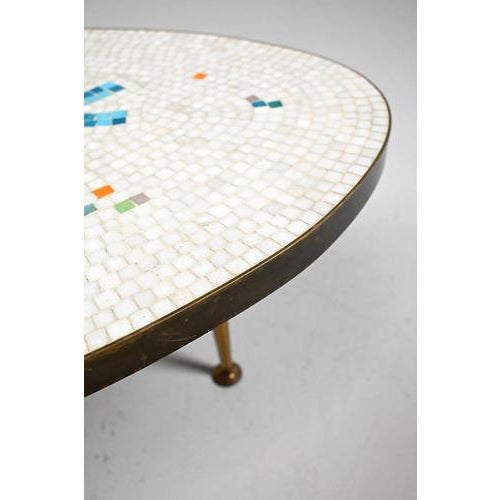 White Vintage Mosaic Side Table, 1950s For Sale - Image 8 of 11