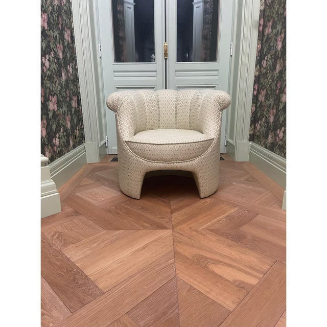 Scalloped-Back Club Chair by Jean-Rémy Couradette, France, 2001 For Sale - Image 6 of 8