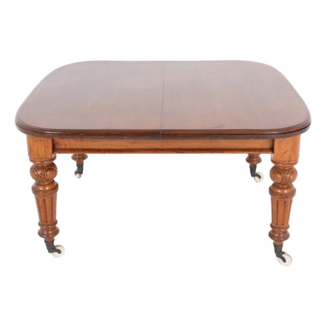 Victorian Extendable Dining Table in Oak, 1860 For Sale