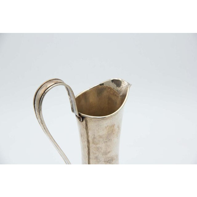 Hammered Silver Wine Jug with Fixed Handle For Sale - Image 3 of 4