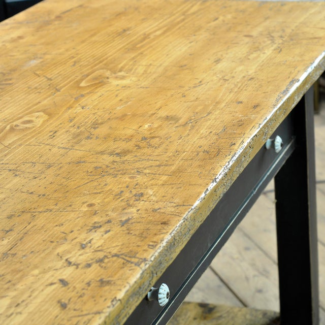 Pine Kitchen Prep Table, 1920 For Sale - Image 10 of 16