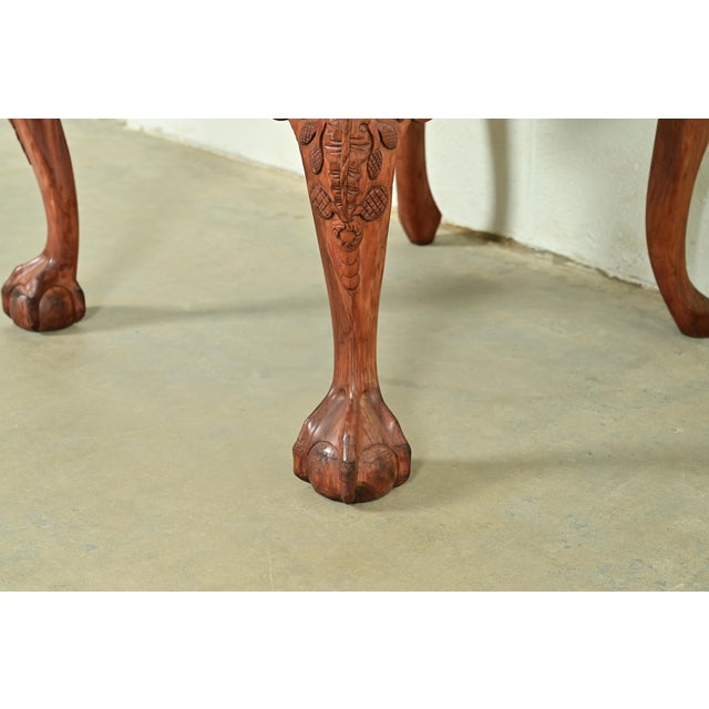 Baker Furniture Style Chippendale Carved Mahogany Dining Chairs, Set of Six For Sale - Image 9 of 12