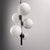 Chrome-Plated Elongated Pendant Light with Five White Opal Glass Spheres, Germany, 1970s, in Very Good conditions....