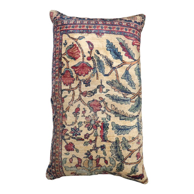 Large Antique Teheran Rug Pillow For Sale