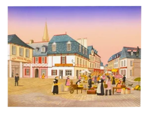 1988 François Fanch Ledan Pontivy in Brittany Lithograph