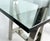 2010s Williams Sonoma Home "Mason" Sawhorse Glass Top Table/Writing Desk For Sale - Image 5 of 15
