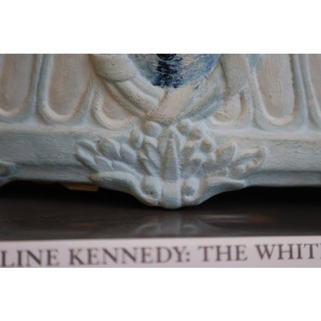 Antique 1800's French Toul-Bellevue j.a. Blue & Ivory Pierced Faience Centerpiece Basket For Sale - Image 13 of 18