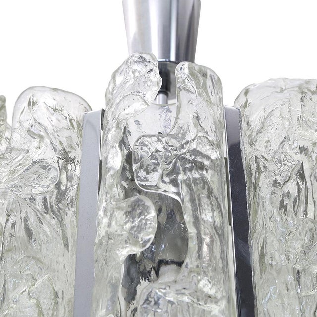 Murano Glass and Chromed Metal Chandelier, 1970s For Sale - Image 9 of 14