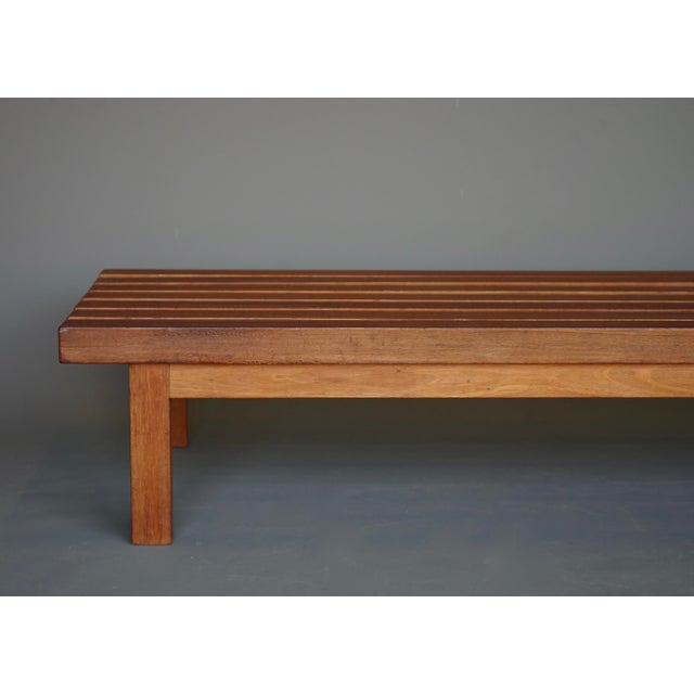 Mid-Century Slatted Teak Low Bench, 1960s For Sale - Image 12 of 18