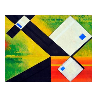 White Abstract Cubes -- San Francisco Abstract Expressionist School by James McCray For Sale