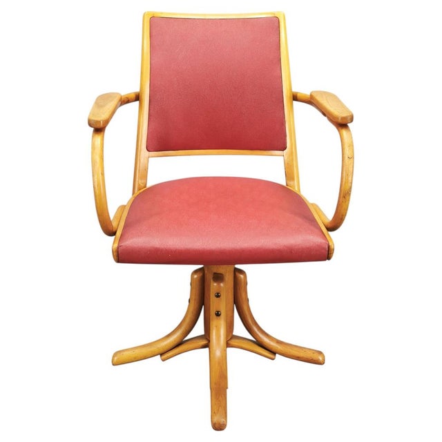 Adjustable Swivel Office Chair from Ligna, Former Czechoslovakia, 1950s For Sale - Image 16 of 16